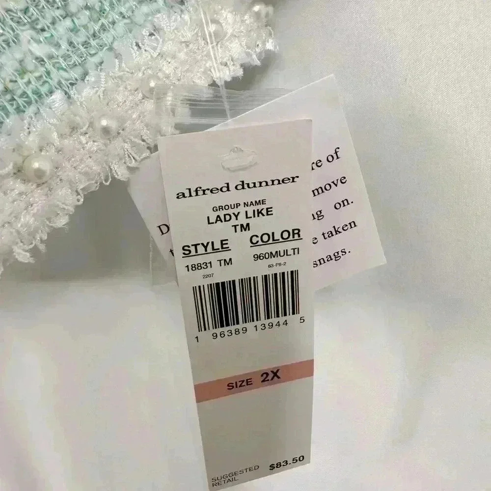 NWT Alfred Dunner Women’s Plus Size Lady Like Knit Boucle Cotton Jacket Size XL - Picture 8 of 14